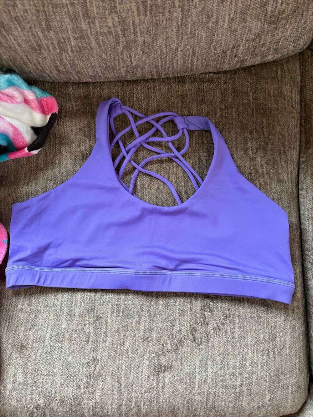 Constantly Varied Gear Purple XXL butterfly back sports bra no pads never worn